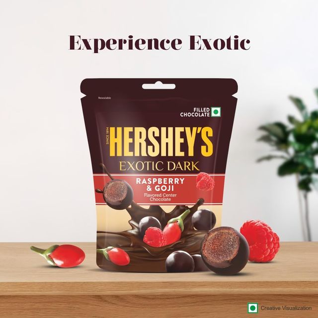 Hershey's Exotic Raspberry And Goji Dark Chocolate Share Bag 100 g Combo