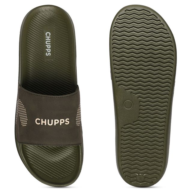 Chupps Edge Olive and Green Men's Casual Slider - UK 10