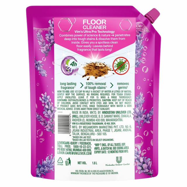 Vim Ultrapro Floor Cleaner Lavendar Pouch
