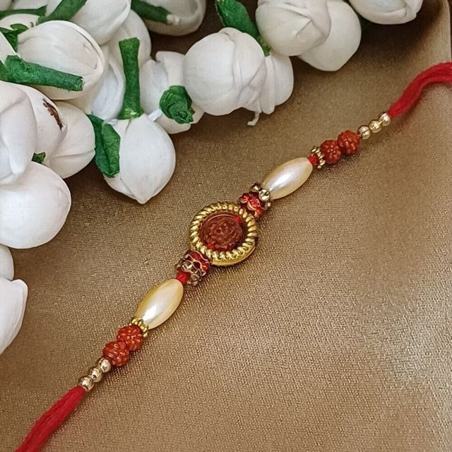 Gullak Rudraksh Circle Rakhi - Traditional and Beautiful