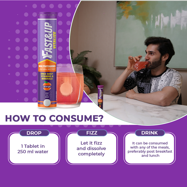 Fast&Up Vitalize 21 Vitamins And Minerals For All-Day Energy - Orange