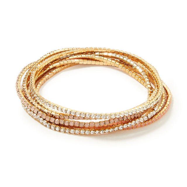 Accessorize London Women Pack Of 7 Faith Sparkle Stretch Bracelet