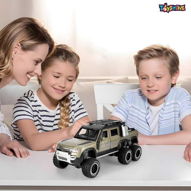Toyshine 1:28 Die Cast D-Rover Vehicle with Music, Lights & Pull Back for Kids 3+ (Black)