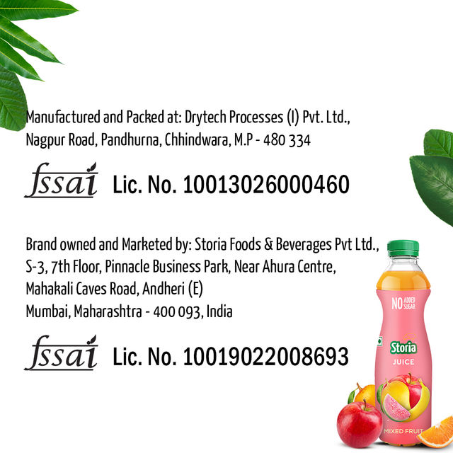 Storia Mixed Fruits Juice - No Added Sugar & No Preservatives