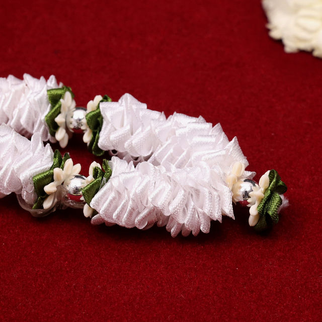Mayyur Pooja Mala - White | 8 Inch