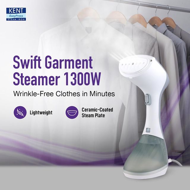 Kent Swift Handheld Garment Steamer 1300 Watts | 260 ml Detachable Tank