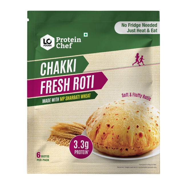 Protein Chef Whole Wheat Roti | Non Frozen | Fresh | MP Sharbati Atta | Ready to Cook Chapati