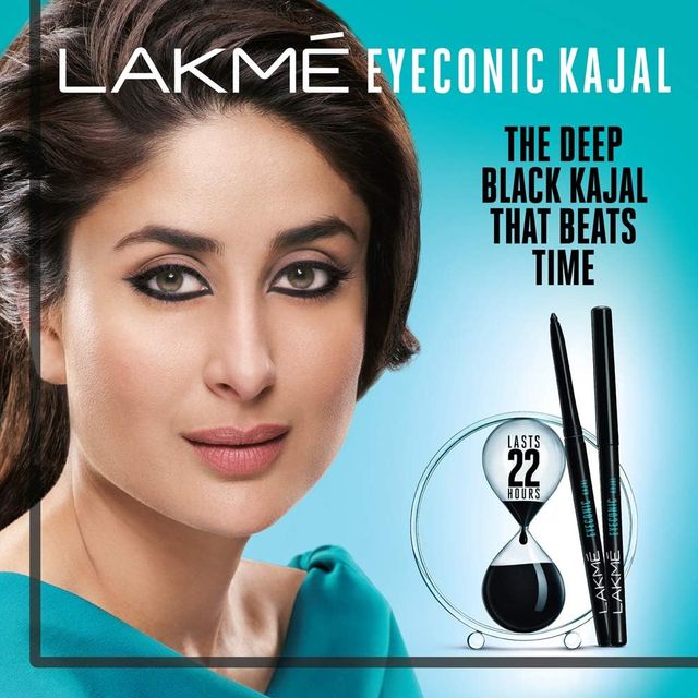 Lakme 9 to 5 Eyeconic Kajal Twin Pack, lasts upto 24hrs, Pack of 2- Deep Black