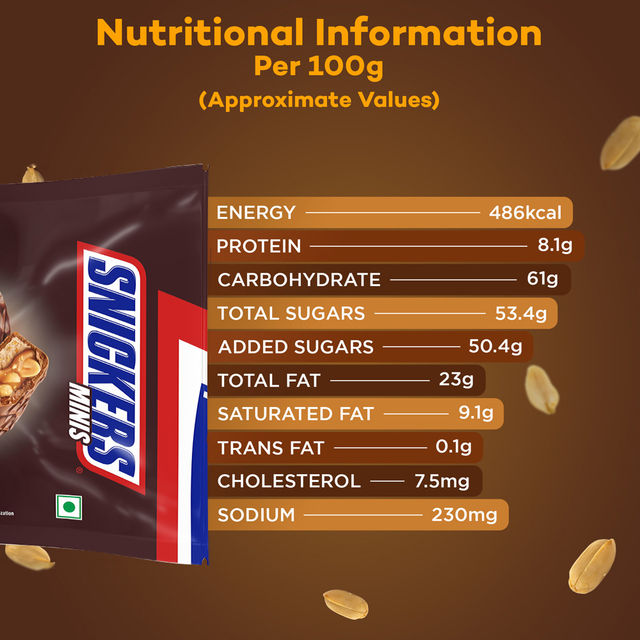 Snickers Minis Chocolate Pack Loaded with Peanuts Nougat & Caramel