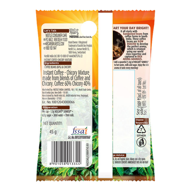 Nescafe Sunrise Coffee-Chicory Mix Instant Coffee