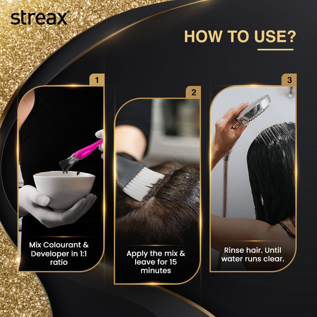 Streax Gel Hair Colour For Women, Dark Brown 3 , |No Ammonia Hair Color|100% Grey Coverage