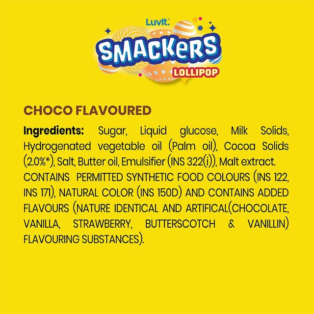 Luvit Smackers Chocolate Assorted Lollipops
