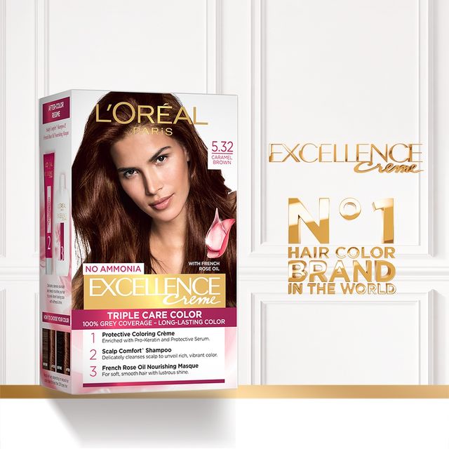 L'Oreal Paris Excellence Creme Hair Color, 5.32 Caramel Brown