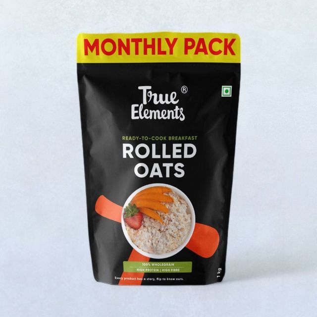 True Elements Gluten Free Rolled Oats(Pouch)(1kg) & True Elements Rolled Oats(500gms) Combo