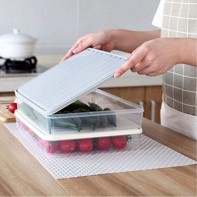 New Dawn 3Pc Big Size(1 Pcs 3000Ml,2 Pcs 1250Ml) Thin Space Saving Stackable Food Storage Container
