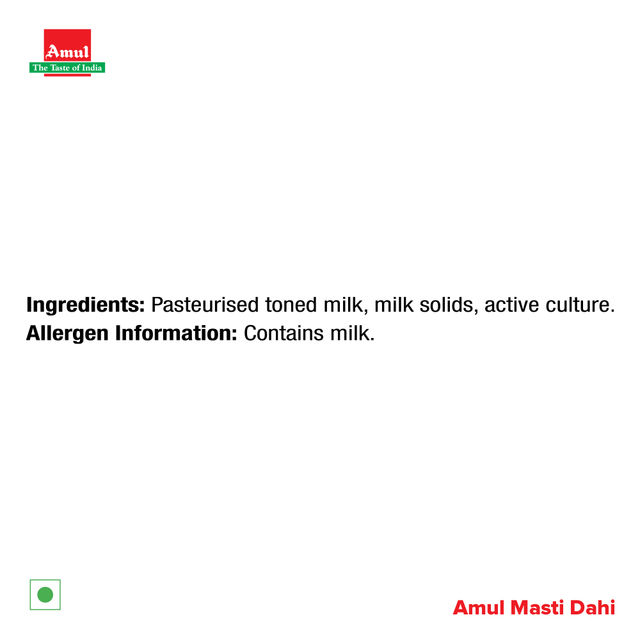 Amul Masti Dahi Pouch (400g) & Cucumber English (500g) Combo