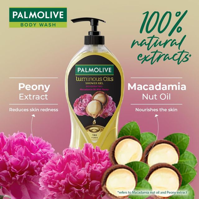 Palmolive Macadamia Oil With Peony Luminous Oils Shower Gel 750 ml Combo