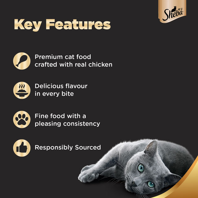Sheba Fine Kitten Chicken Premium Loaf Wet Cat Food, 70g,Pack of 2