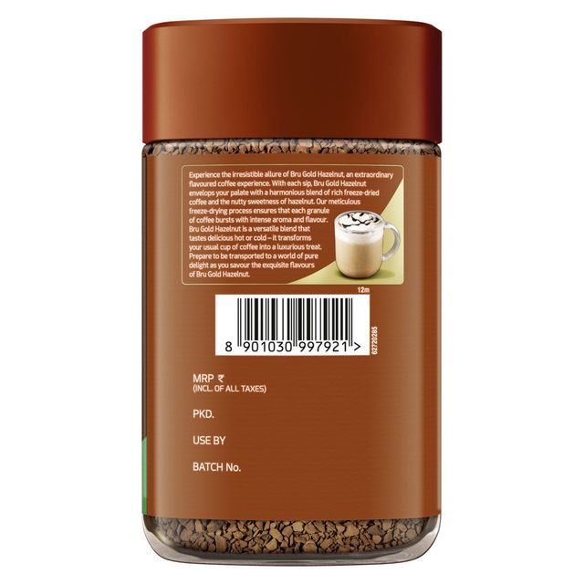Bru Gold Freeze Dried Hazelnut Instant Coffee