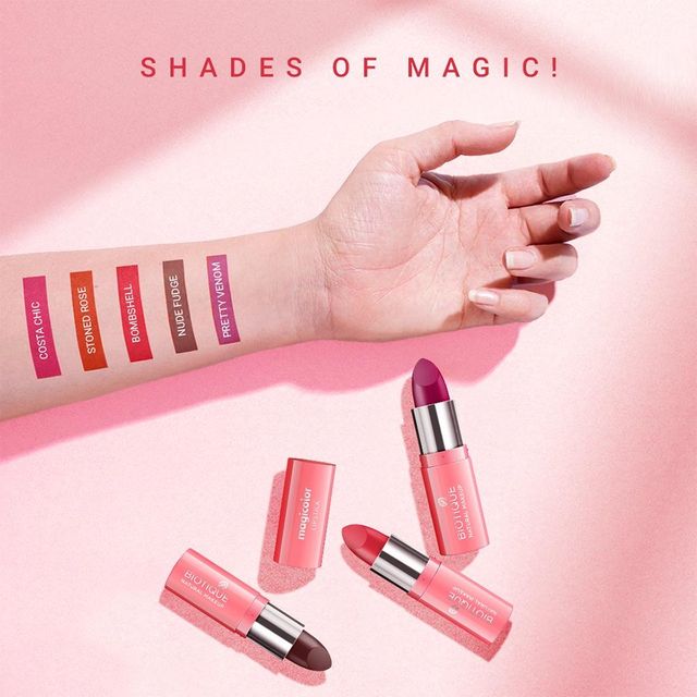Biotique COL0166 Lipstick - Twinkle Pink | Smudge Proof