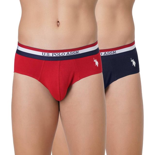 U.S. Polo Assn. | Underwear Pack of 2 | L | Briefs | EB002 | Red and Navy