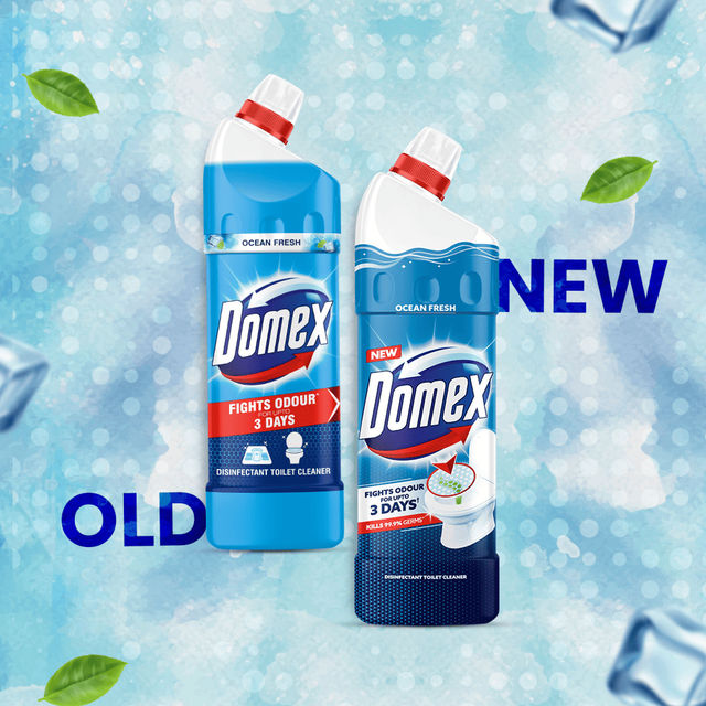 Domex Toilet Cleaner Liquid, Ocean Fresh 1 l Combo