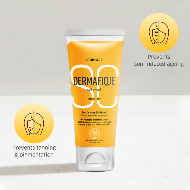 Dermafique Sun Defense All Matte, SPF 50, PA +++ Sunscreen