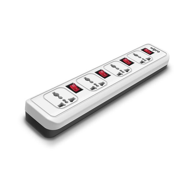 Wipro 4+4 Extension Board | 2 Meter Long Cord | Child Safety | Auto Cutoff