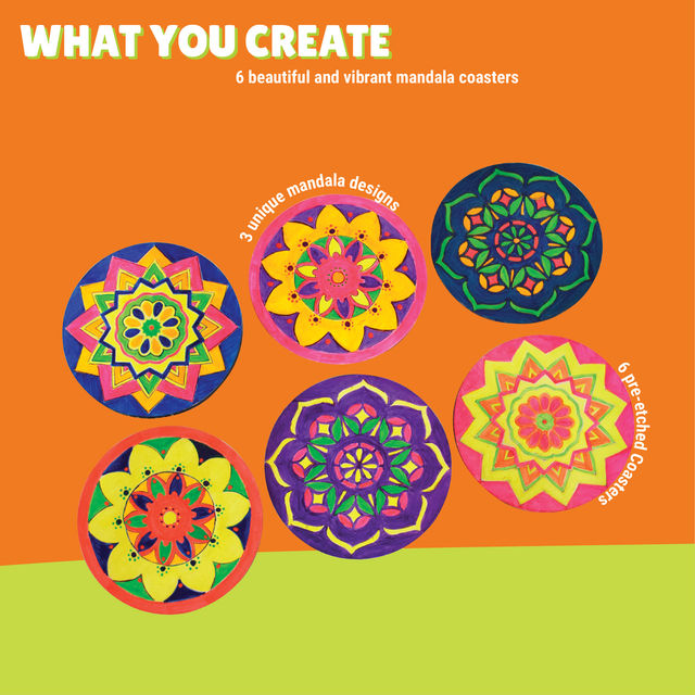 Kalakaram Mandala Art Coaster Painting Kit