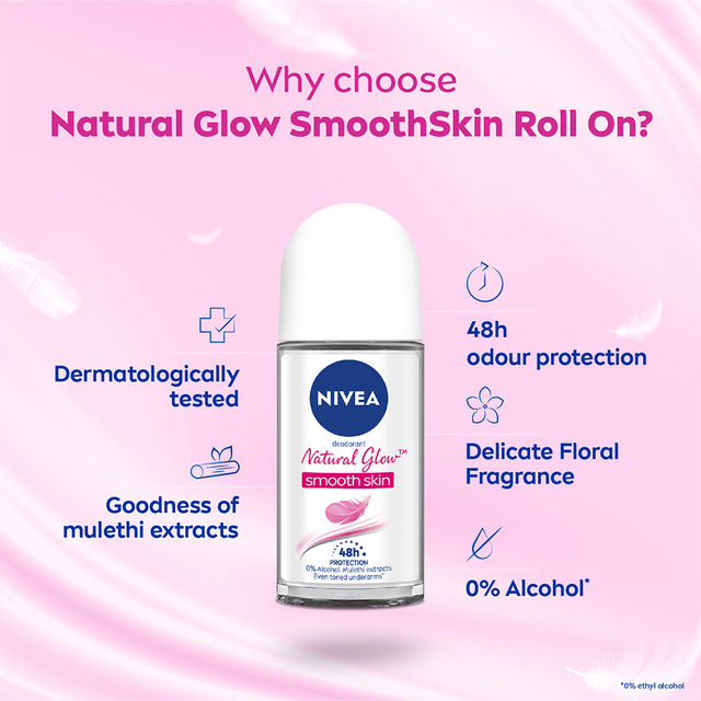 Nivea Natural Glow Even-toned & Smooth Skin 72h Protection Roll On
