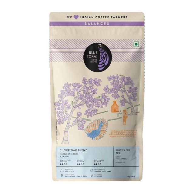 Blue Tokai Silver Oak French Press Medium Roast Ground Coffee