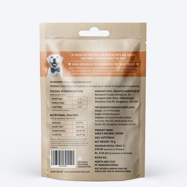 HUFT Dehydrated Chicken Feet Dog Treat