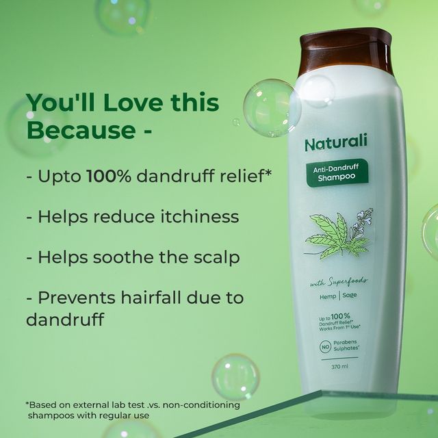 Naturali Anti Dandruff Shampoo | Salicylic Acid Shampoo | No Sulfate No Paraben Shampoo