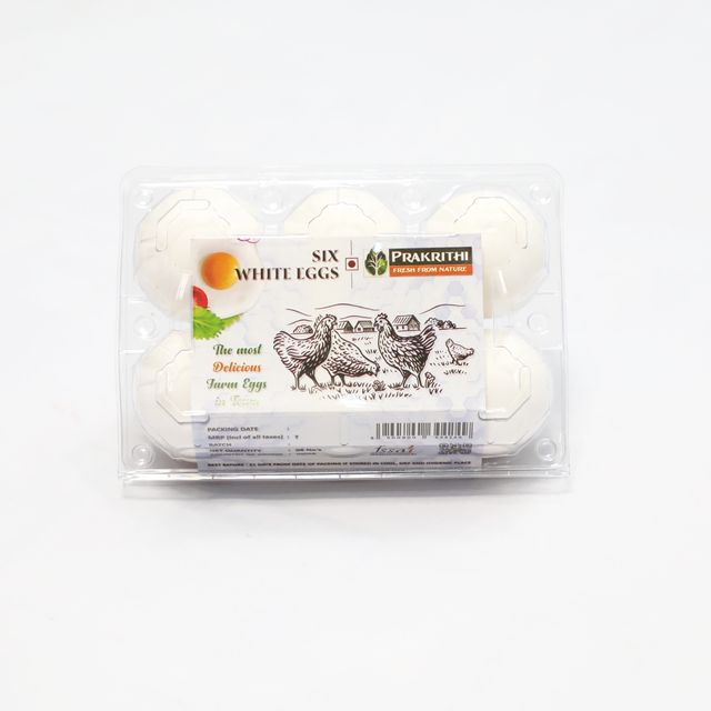 Prakrithi White Egg(Pack Of 6)