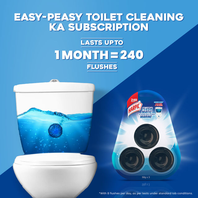 Harpic Flushmatic Toilet Cleaner Blocks - Marine 150 g Combo