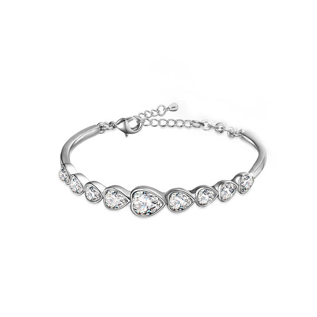Yellow Chimes Women Crystals Silver-Plated Bangle-Style Bracelet