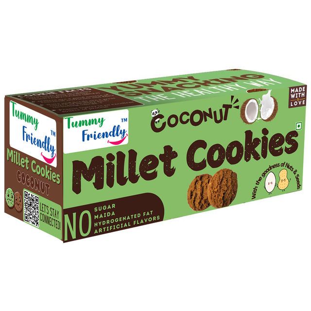 Tummyfriendly Foods Millet Coconut Cookies | Organic Farm Ragi | Sugar-free and Preservatives-free