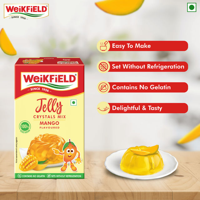 Weikfield Jelly Crystals Mango Flavour Carton(90gms) & Weikfield Jelly Crystals Delicious Orange Flavor Carton(90gms) Combo