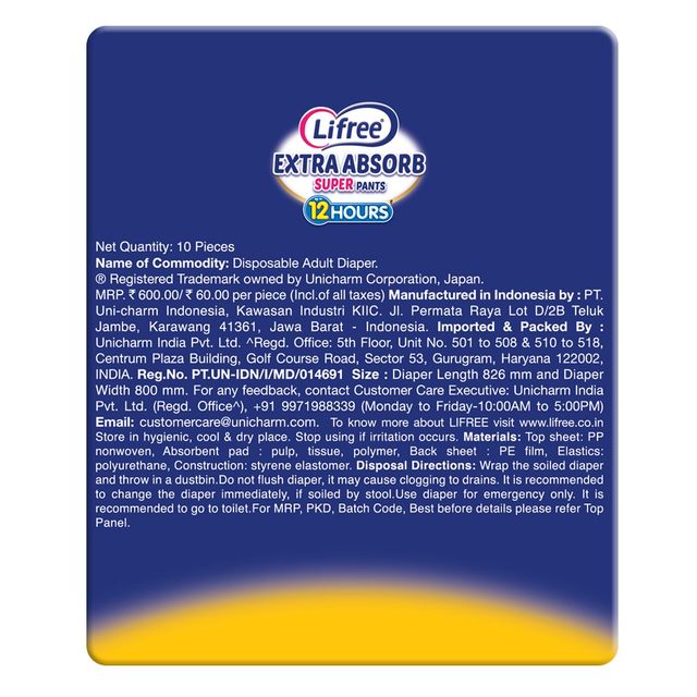 Lifree Super Extra Absorb Pants Unisex Adult Diaper Extra Large