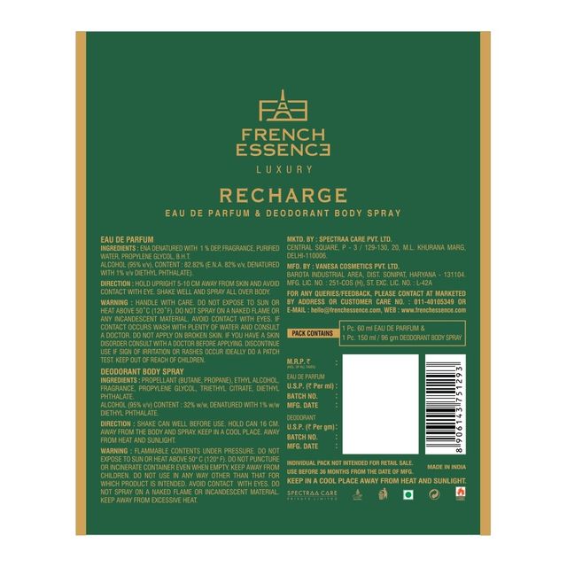 French Essence Gift Set - Recharge | Deo | Parfum