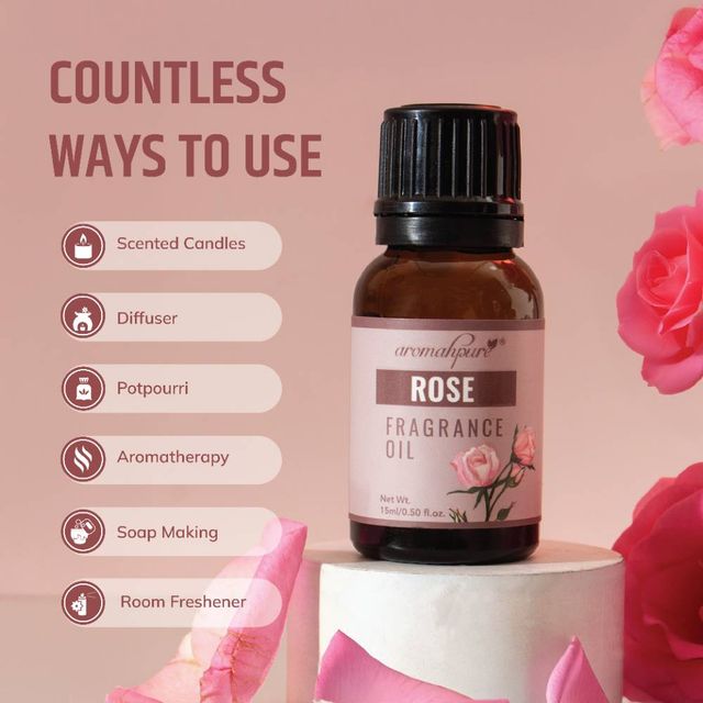 Aromahpure Fragrance Oil | Rose Aroma Oil for Home Fragrance | Helps in Meditation