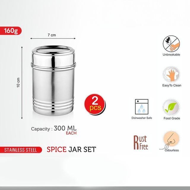 Vinayak Stainless Steel Stainless Steel Jar Set (2 Units)