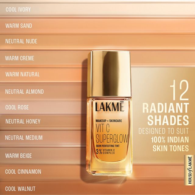 Lakme Makeup+Skincare VitC Superglow Skin Perfecting Tint Warm Beige W240