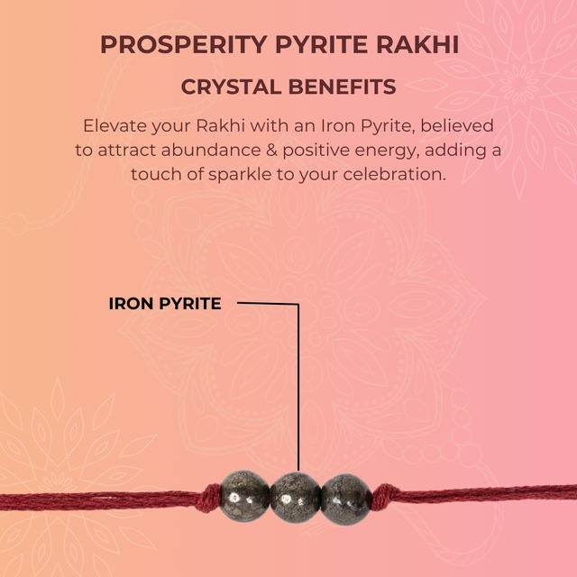 Bodh Gem and Crystals Prosperity Pyrite Rakhi