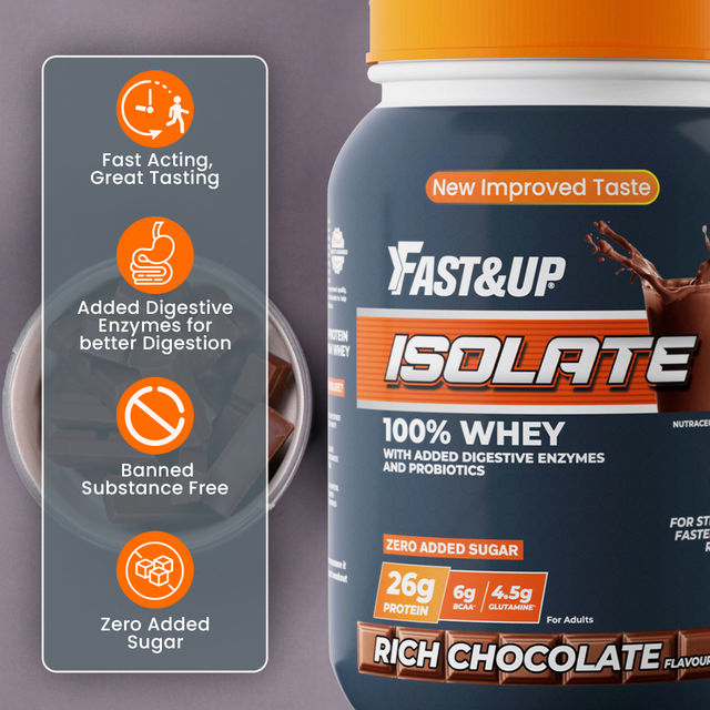 Fast&Up Isolate 100% Whey Protein Powder - Chocolate