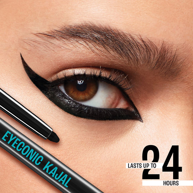 Lakme 9 to 5 Eyeconic Kajal, Smudgeproof, Waterproof, lasts upto 24 Hrs, Black