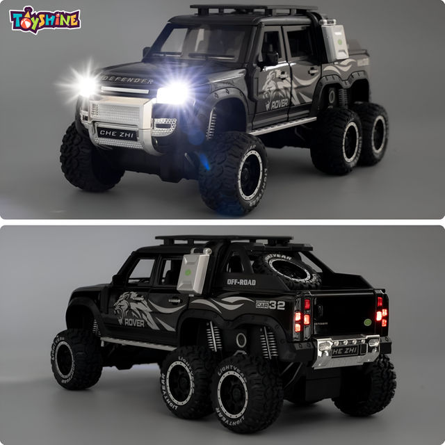 Toyshine 1:28 Die Cast D-Rover Vehicle with Music, Lights & Pull Back for Kids 3+ (Black)