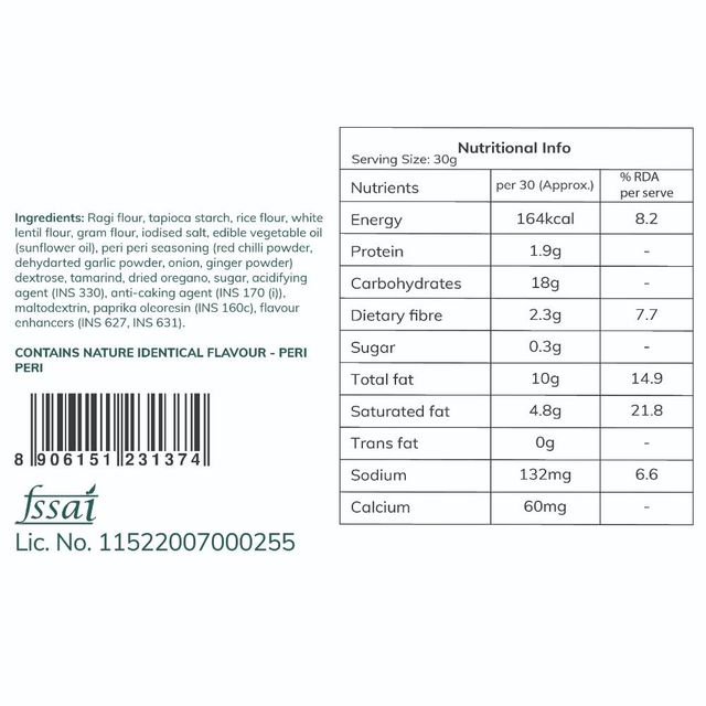 Snackible Peri Peri Ragi Chips 55 g Combo