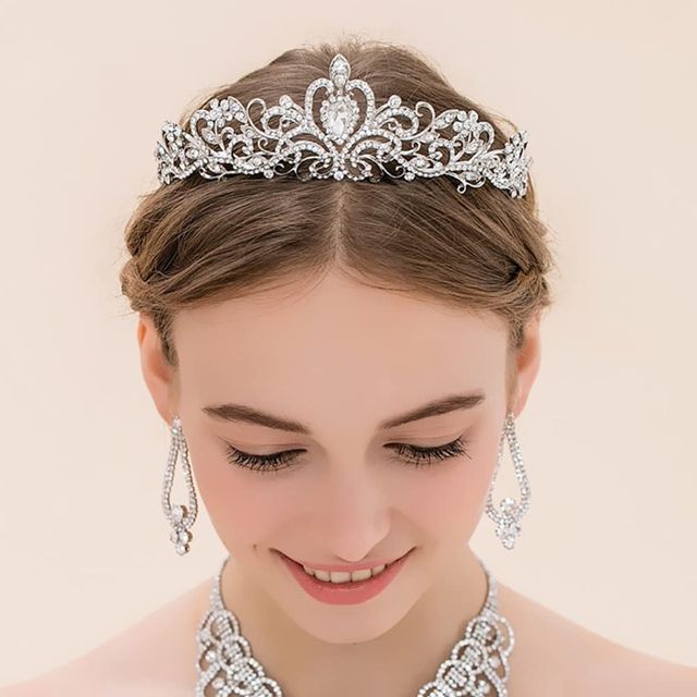 Shining Diva Fashion Crystal Tiara and Crown for Women Girls Kids