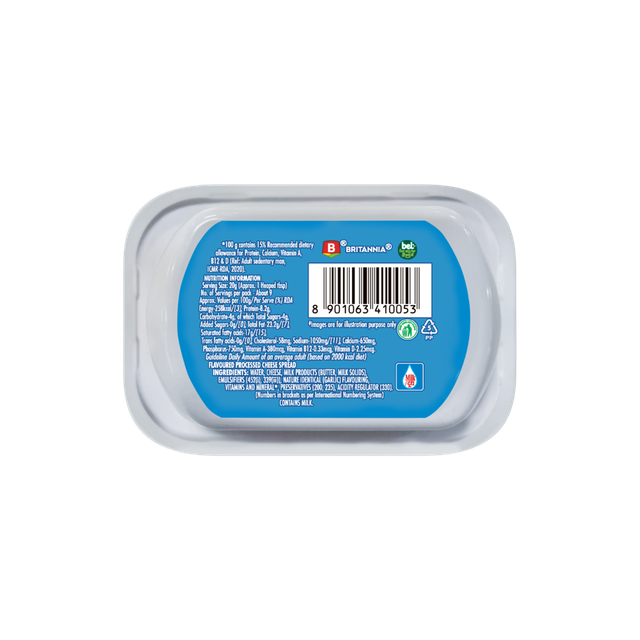 Britannia The Laughing Cow Cheese- Roasted Garlic Spread Tub